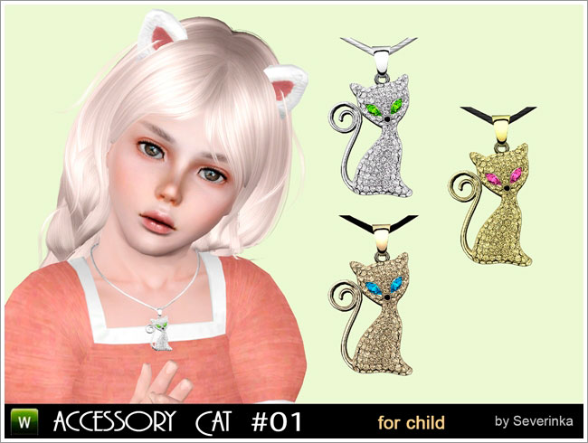Necklace "Cat" (set Little kitten for child)