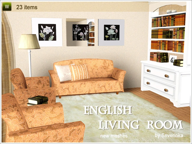 Сет из 23 предметов интерьера "English Living Room"