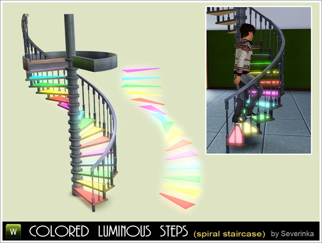 Светящиеся ступеньки для спиральной лестницы (функциональный светильник)